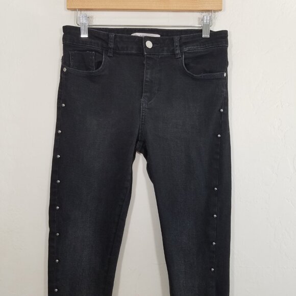 Zara Skinny Jeans Stretch Black Size 6 - Picture 2 of 7